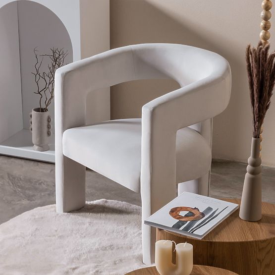 Lory Relaxation Chair, Velvet, Light Beige