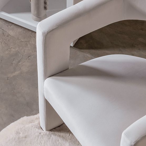 Lory Relaxation Chair, Velvet, Light Beige