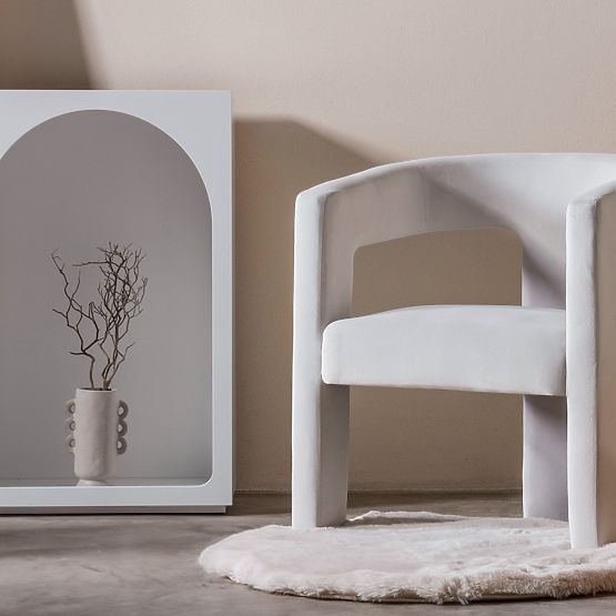 Lory Relaxation Chair, Velvet, Light Beige