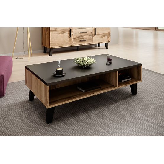 LOTTA COFFEE TABLE 110 OAK WOTAN/BLACK