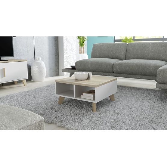 LOTTA COFFEE TABLE 60 WHITE/SONOMA OAK