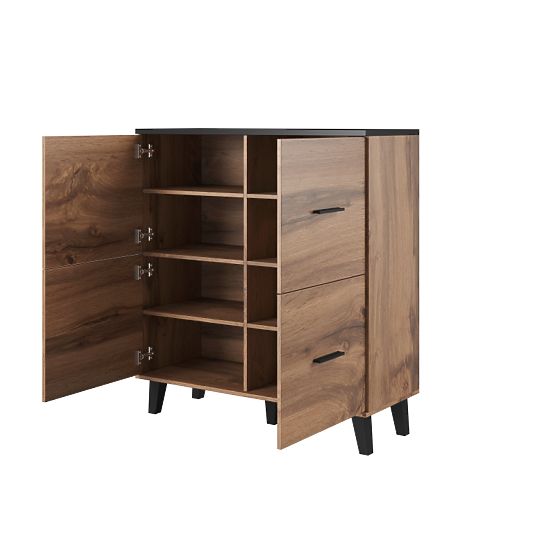 LOTTA DRESSER 110 (4D) OAK WOTAN/ BLACK