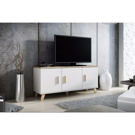 LOTTA DRESSER 150 (3D) WHITE/ SONOMA OAK