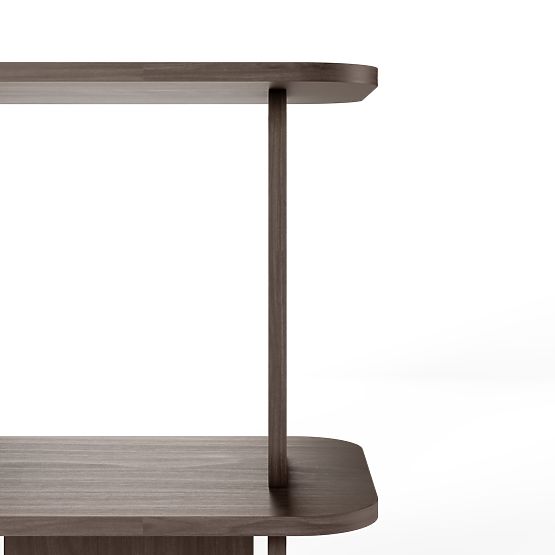 Low Shelf Tulumo, Rounded, Walnut Villa