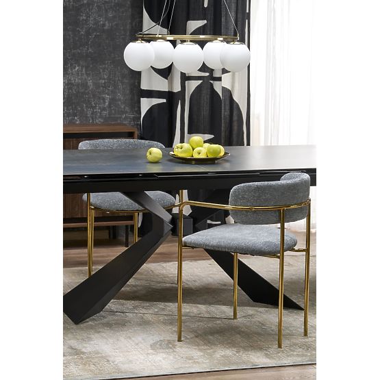 LUCIANO extendable table, top: blue marble (2p=1pc)