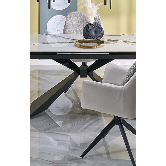 LUCIANO extendable table, top: white marble (2p=1pc)