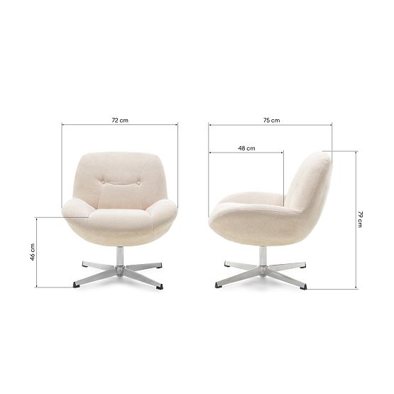 Lunno Beige Swivel Chair