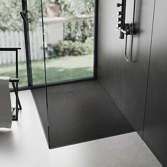 Magnum Black Shower Tray 80x100