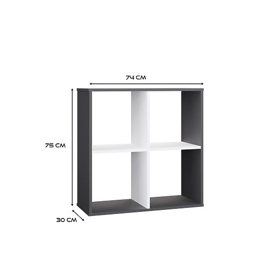 Malax 2x2 Shelf ANTHRACITE WHITE