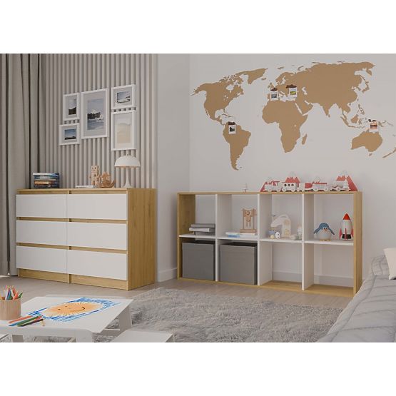 Malax 2X4 Shelf OAK ARTISAN WHITE