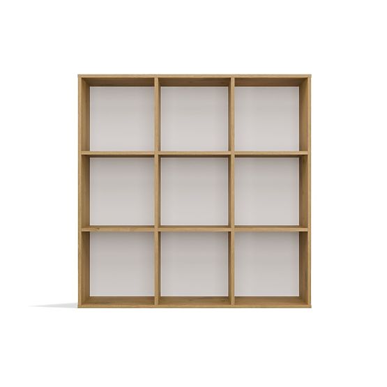 MALAX 3x3 H SHELF ARTISAN OAK WITH SOLID HDF BACK PANELS 110x110 CM