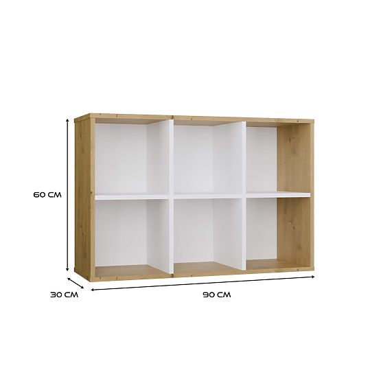 Malax MINI 2X3 Shelf OAK ARTISAN WHITE