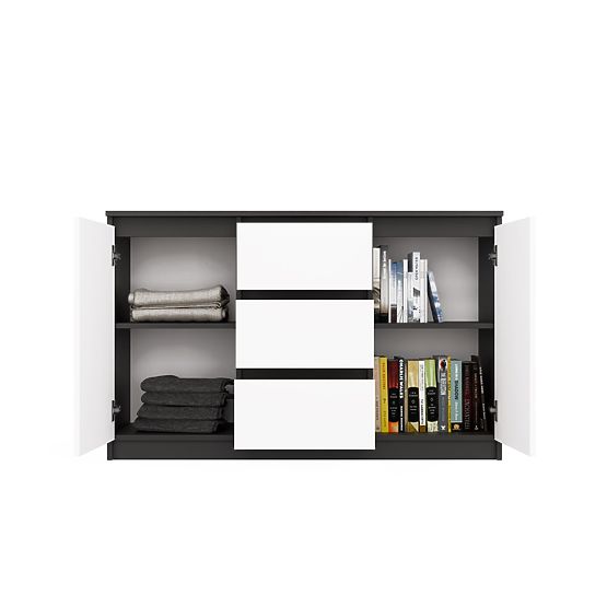 Malwa 2D3S Sideboard ANTHRACITE WHITE