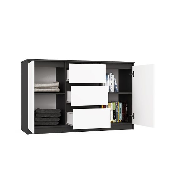 Malwa 2D3S Sideboard ANTHRACITE WHITE