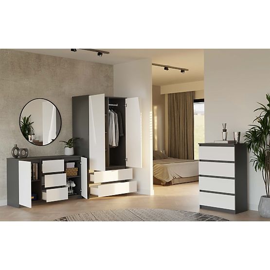 Malwa 2D3S Sideboard ANTHRACITE WHITE