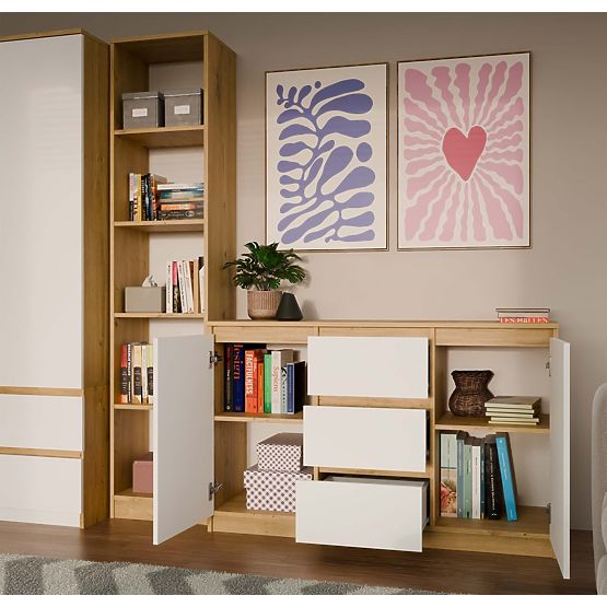 Malwa 2D3S Sideboard OAK ARTISAN WHITE