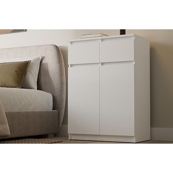 Malwa 2DD2S Sideboard Cabinet 2 Doors 2 Drawers for Living Room WHITE