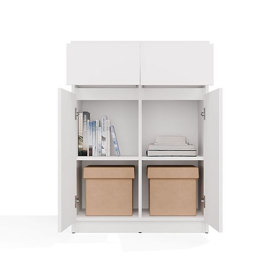 Malwa 2DD2S Sideboard Cabinet 2 Doors 2 Drawers for Living Room WHITE
