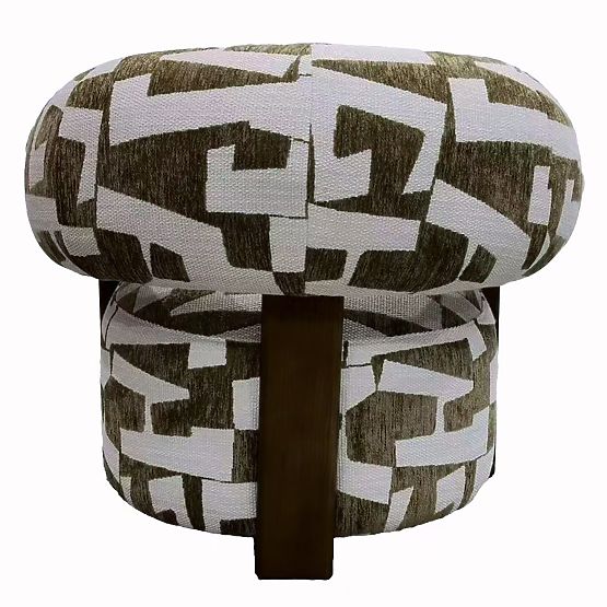 Maribel Relaxation Chair Olive-Cream/Walnut, Rounded Shapes