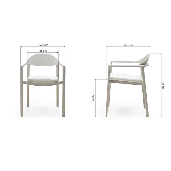 Marinelli Garden Chair, Aluminum, Light Beige