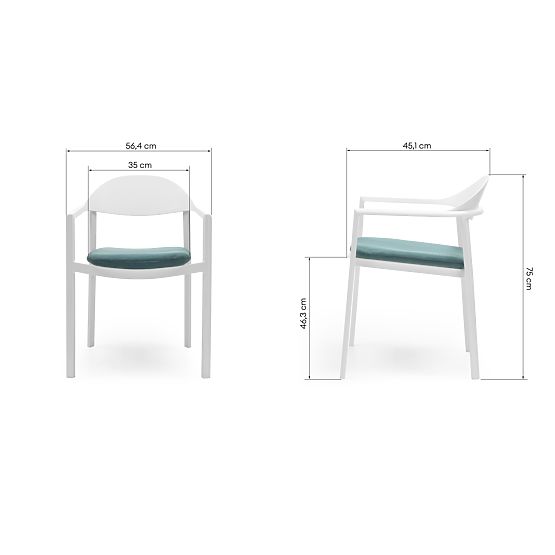 Marinelli Garden Chair, Aluminum, White/Green