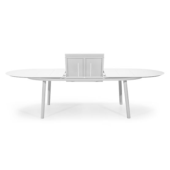 Marinelli Garden Set, Extendable Table 230-300 cm + 6 Chairs, Aluminum, White