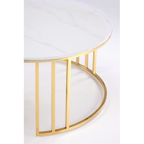 MERCURY 3 set of 2 benches, color: white marble / gold (2p=1pc)