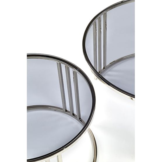 MERCURY set of 2 benches, frame - silver, glass - smoked (1p=1pc)