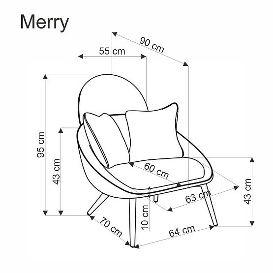 MERRY Relaxation Chair, Gray (1p=1pc)