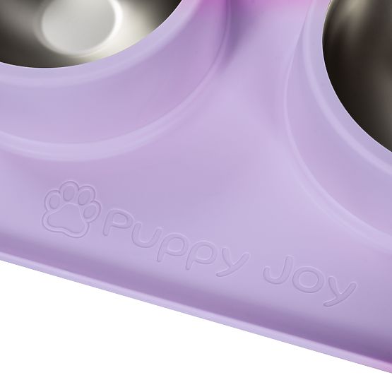 Metal Bowls for Dogs or Cats with Non-Slip Mat Purple PJ-088