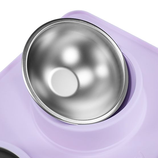 Metal Bowls for Dogs or Cats with Non-Slip Mat Purple PJ-088