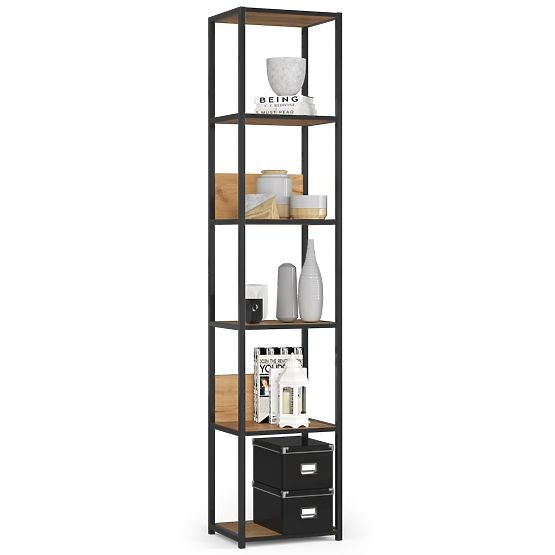 METAL LOFT SHELF 400 BLACK/CRAFT OAK