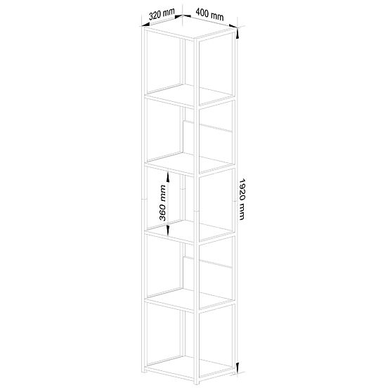 METAL LOFT SHELF 400 BLACK/CRAFT OAK