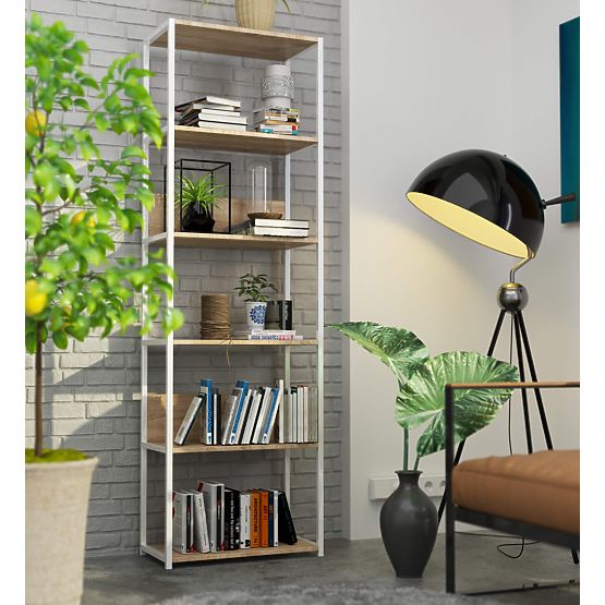 METAL LOFT SHELF 600 WHITE/SONOMA OAK