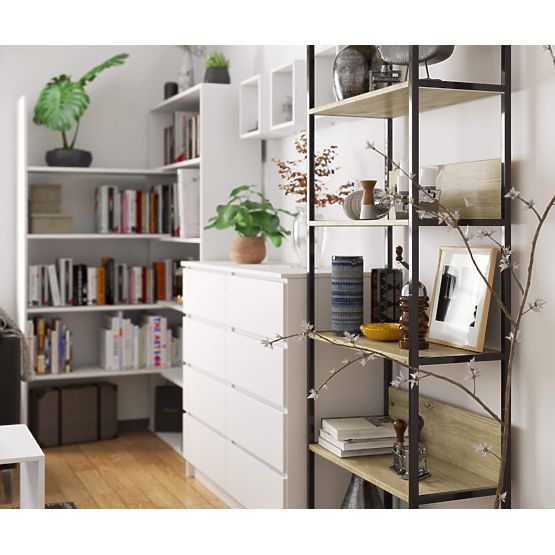 Metal Loft Shelf 70 cm - Black-Oak Artisan - 6 Shelves