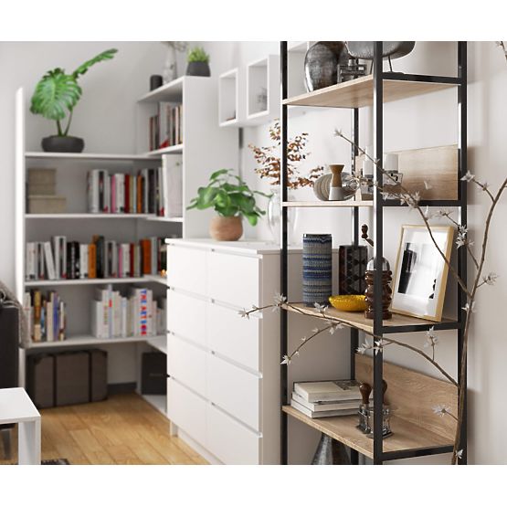 Metal Loft Shelf 70 cm - Black-Sonoma Oak - 6 Shelves