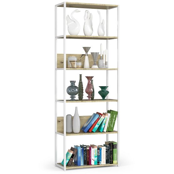 METAL LOFT SHELF 700 WHITE/OAK ARTISAN