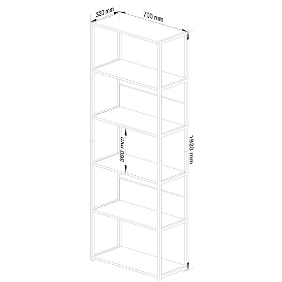 METAL LOFT SHELF 700 WHITE/SONOMA OAK