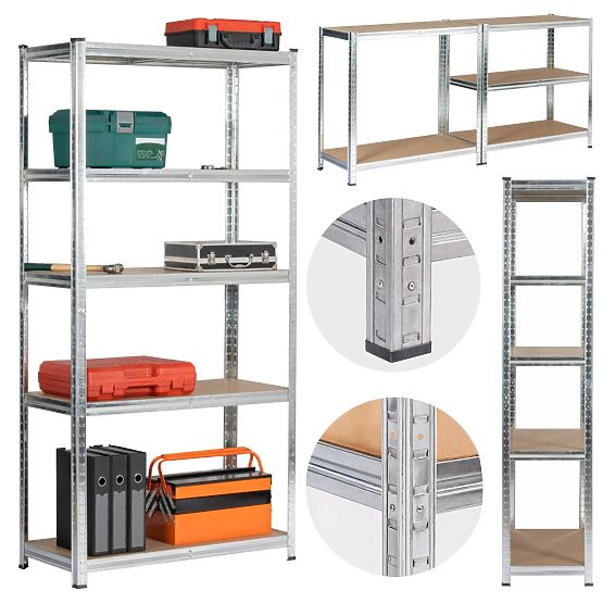 METAL SHELF 90x40x180 SILVER