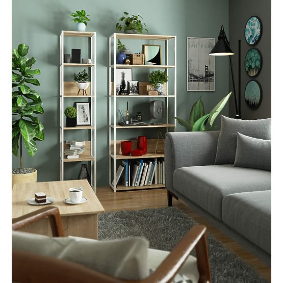 METAL SHELF LOFT 400 WHITE/SONOMA OAK