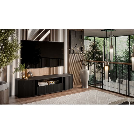 MICHELLE Black/Viking Oak TV Cabinet