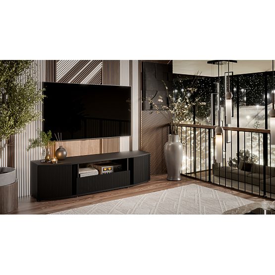 MICHELLE Black/Viking Oak TV Cabinet