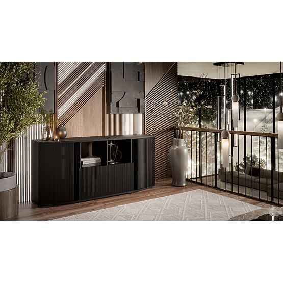 MICHELLE Sideboard black/Viking oak