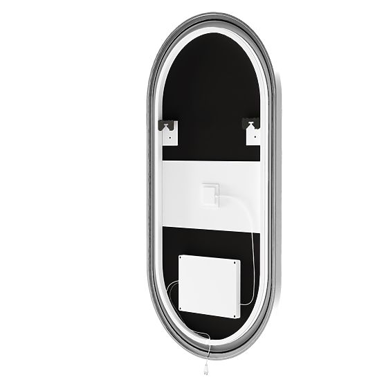Mirror with LED Lighting Mattia, 100x50 cm, Oval, Silver, Anti-Fog
