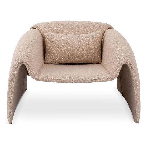 Miti Relaxation Armchair Light Beige, Boucle, Rounded