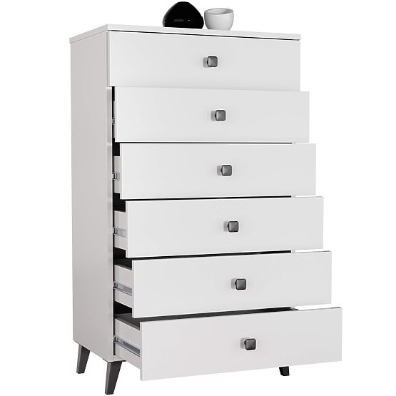 MOBI K-06 WHITE BLACK CHEST OF DRAWERS