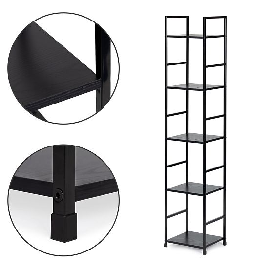 Modern Wooden Shelf with Metal Frame LOFT 5 Shelves