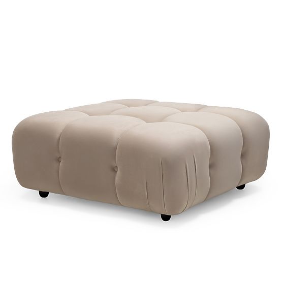 Modular Ottoman Fluf Big 96 cm Light Beige, Velvet