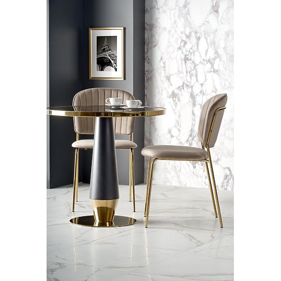 MOLINA Round Table, Black Marble / Black / Gold (2p=1pc)