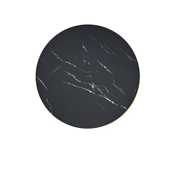 MOLINA Round Table, Black Marble / Black / Gold (2p=1pc)